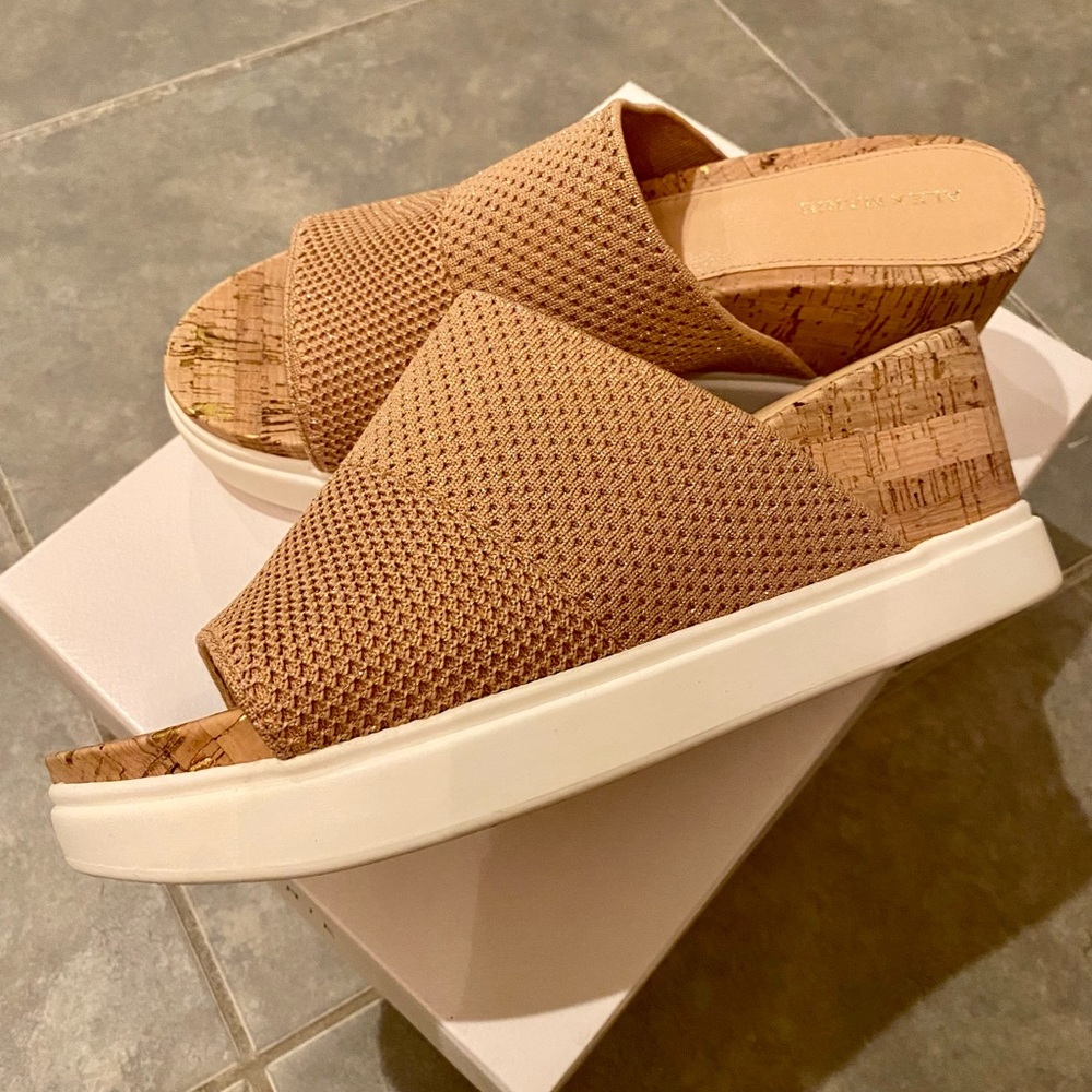 Alex Marie Stretch-knit Sock Cork Wedges